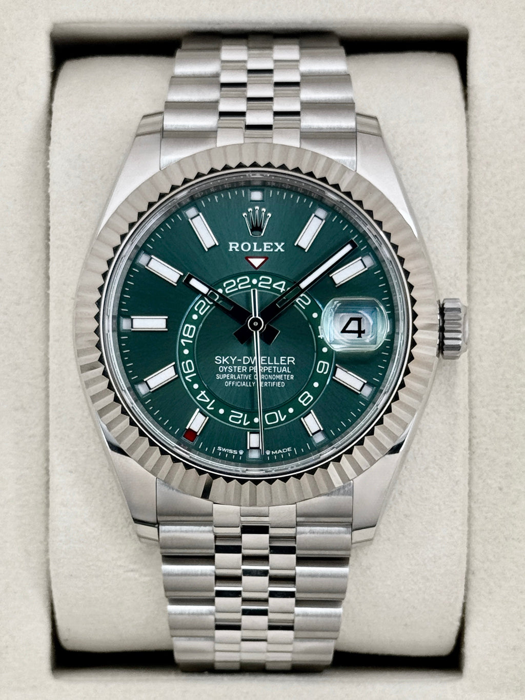 NEW 2026 Rolex Sky-Dweller 42mm 336934 Jubilee Green Dial (NEW STYLE CARD)
