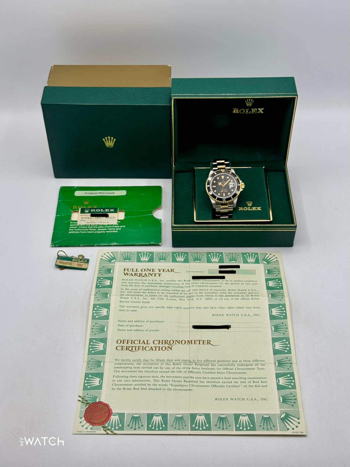 1984 Rolex Submariner 40mm 16803 Two-Tone Black Dial