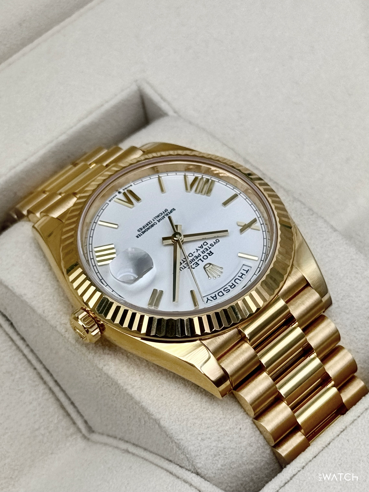 2022 Rolex Day-Date 40mm 228238 Presidential White Dial