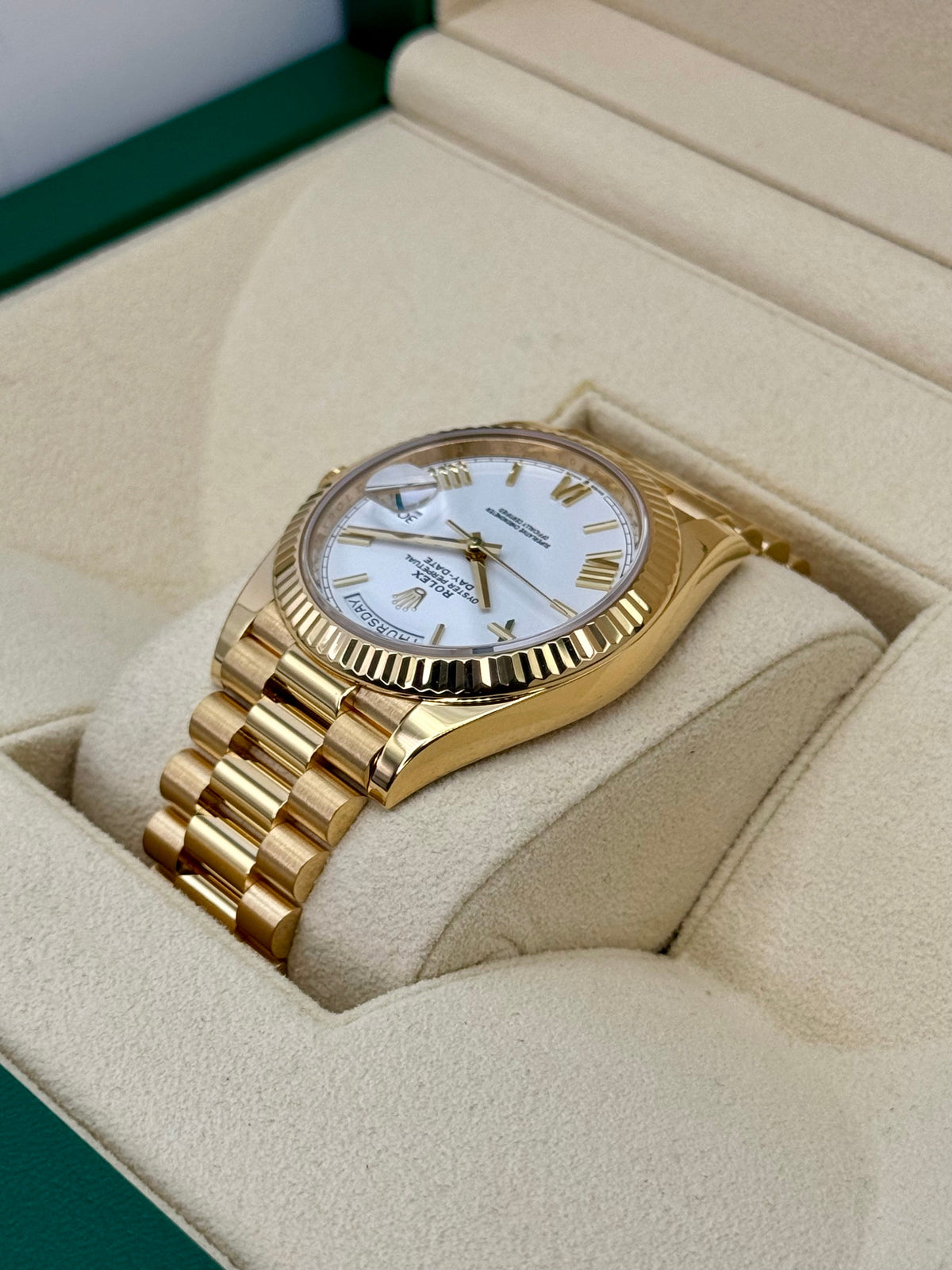 2023 Rolex Day-Date 40mm 228238 Presidential White Dial
