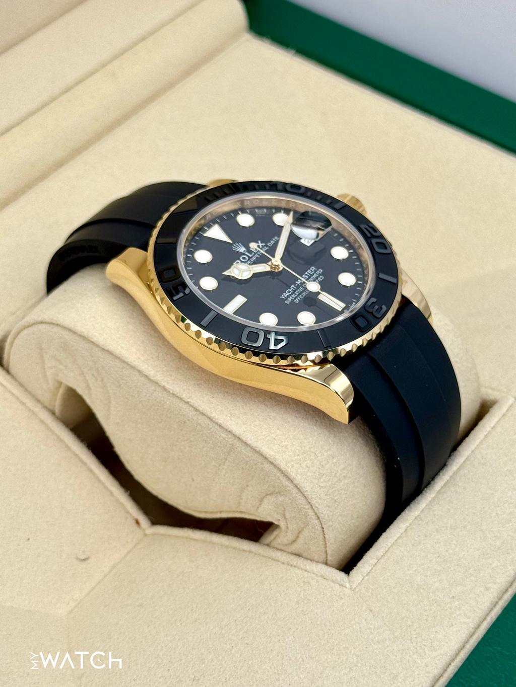 2022 Rolex Yacht-Master 42mm 226658 Gold Oysterflex Black Dial