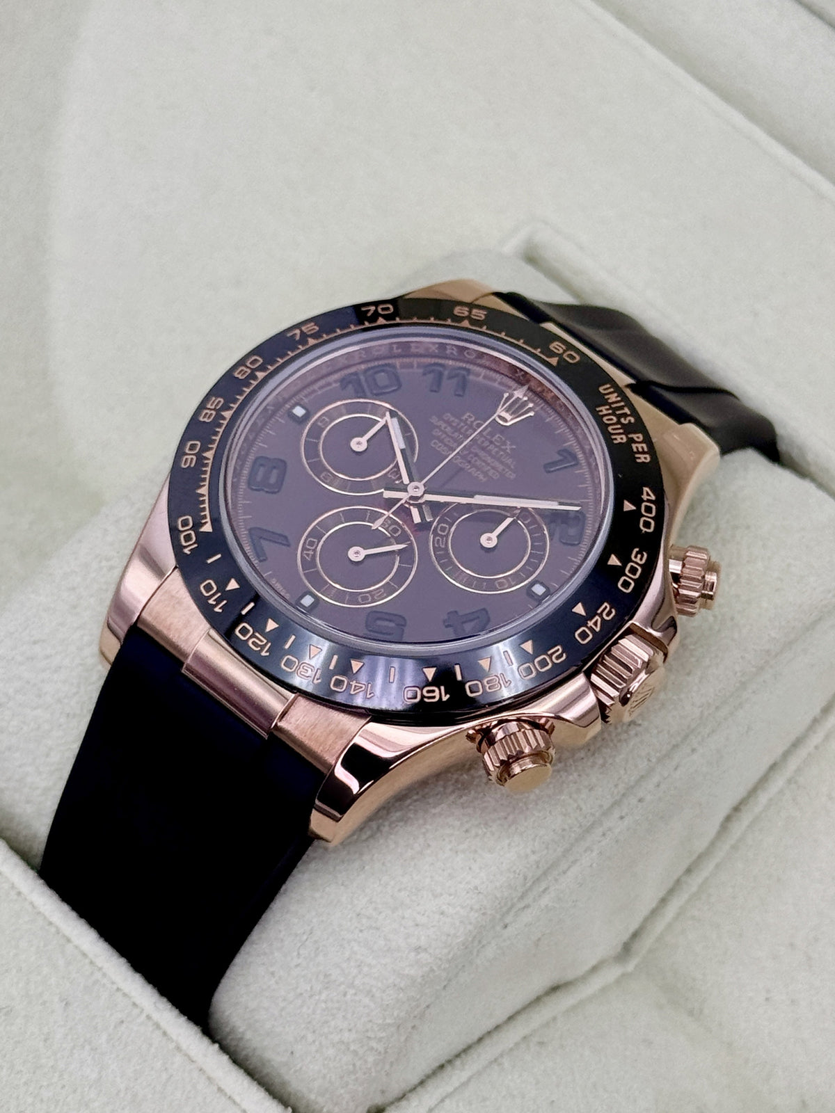 2012 Rolex Daytona 40mm 116515LN Rose Gold Oysterflex Chocolate Dial