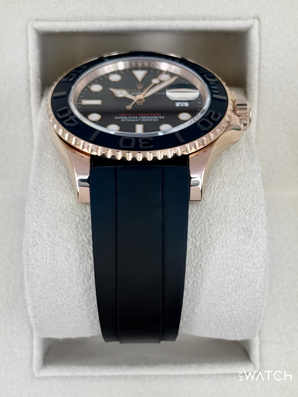 2023 Rolex Yacht-Master 40mm 126655 Rose Gold Oysterflex Black Dial