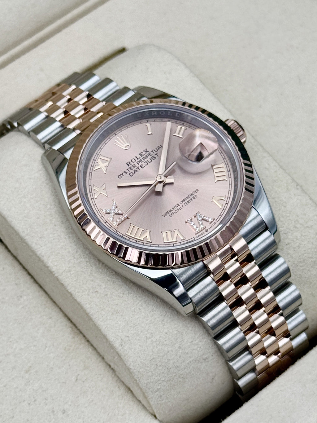 2025 Rolex Datejust 36mm 126231 Two-Tone Jubilee Rosé Diamond Dial