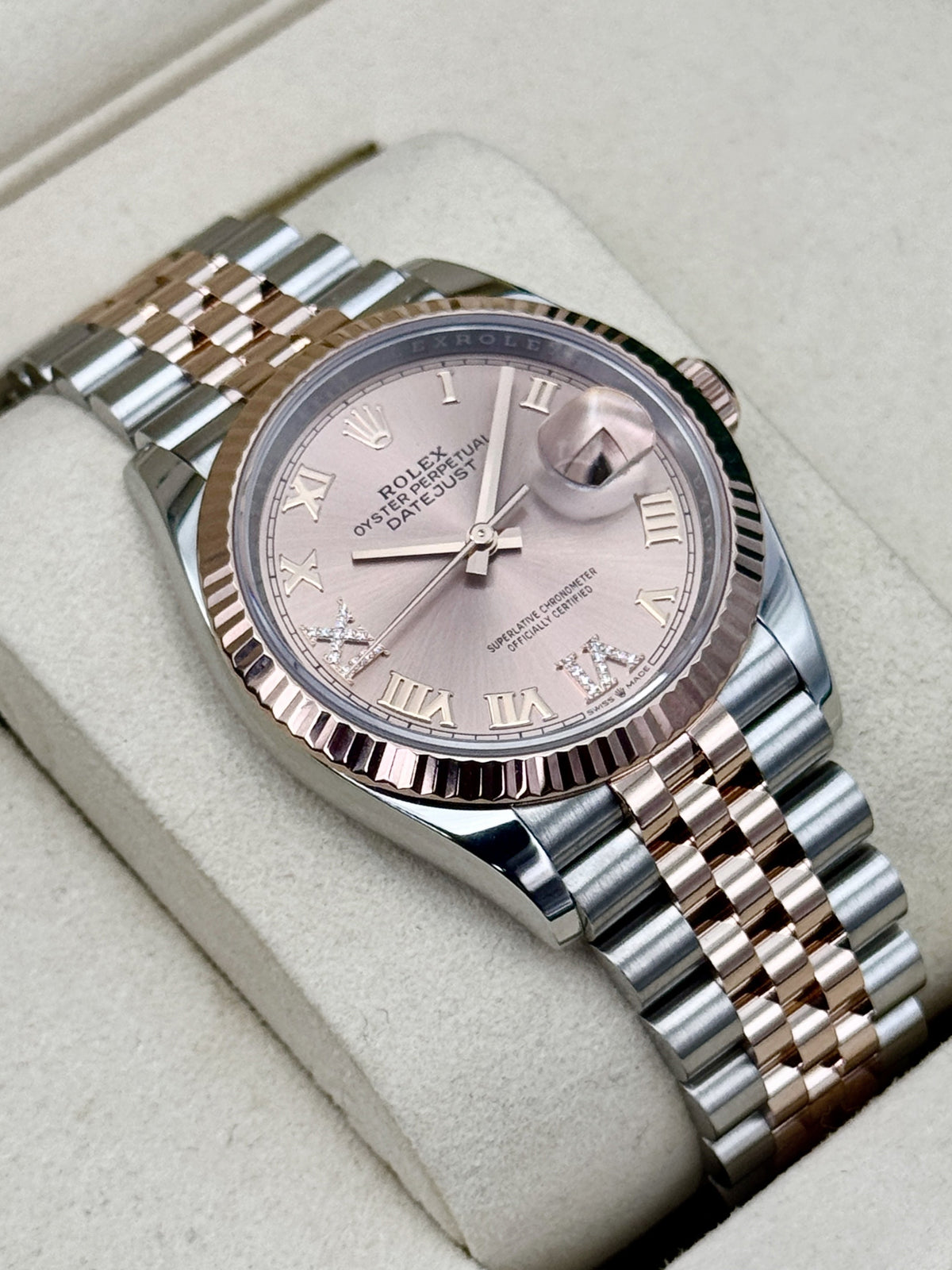2025 Rolex Datejust 36mm 126231 Two-Tone Jubilee Rosé Diamond Dial