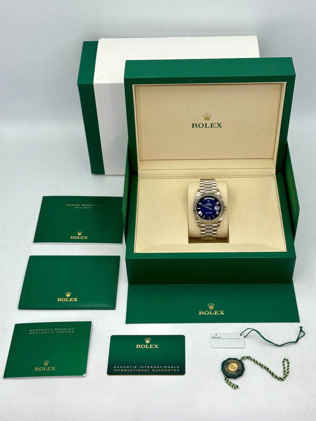 2025 Rolex Day-Date 40mm 228239 Presidential Blue Ombre Dial