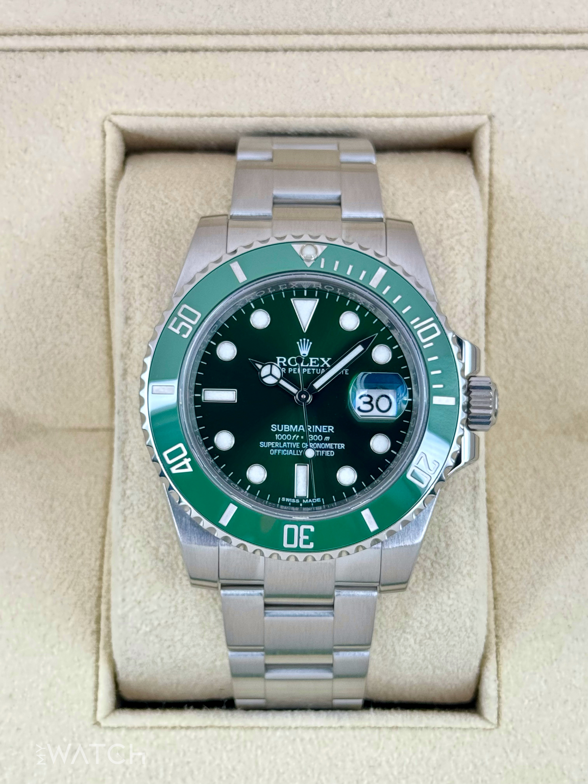2015 Rolex Submariner “Hulk” 40mm 116610LV Green Dial