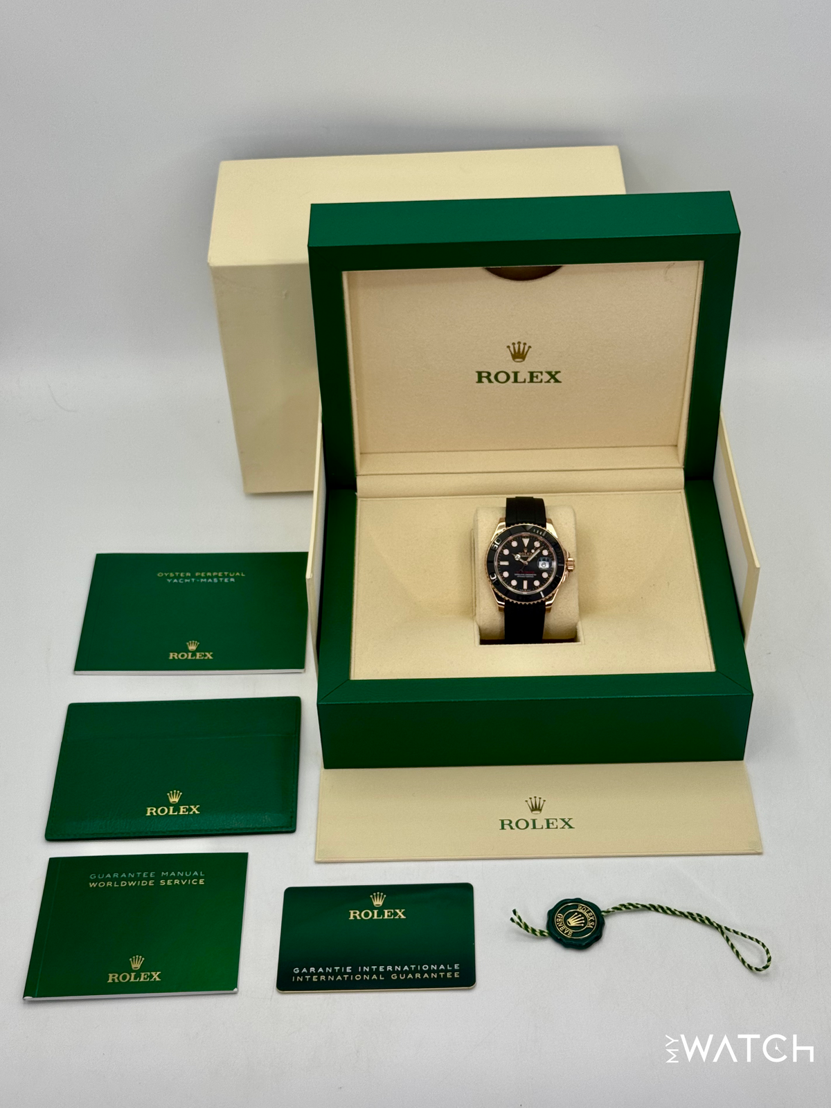 2023 Rolex Yacht-Master 40mm 126655 Rose Gold Oysterflex Black Dial
