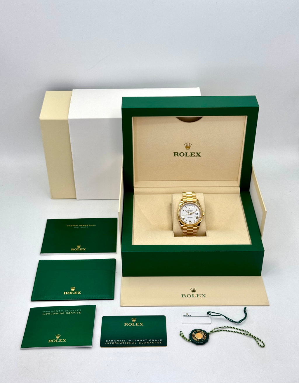 2023 Rolex Day-Date 40mm 228238 Presidential White Dial