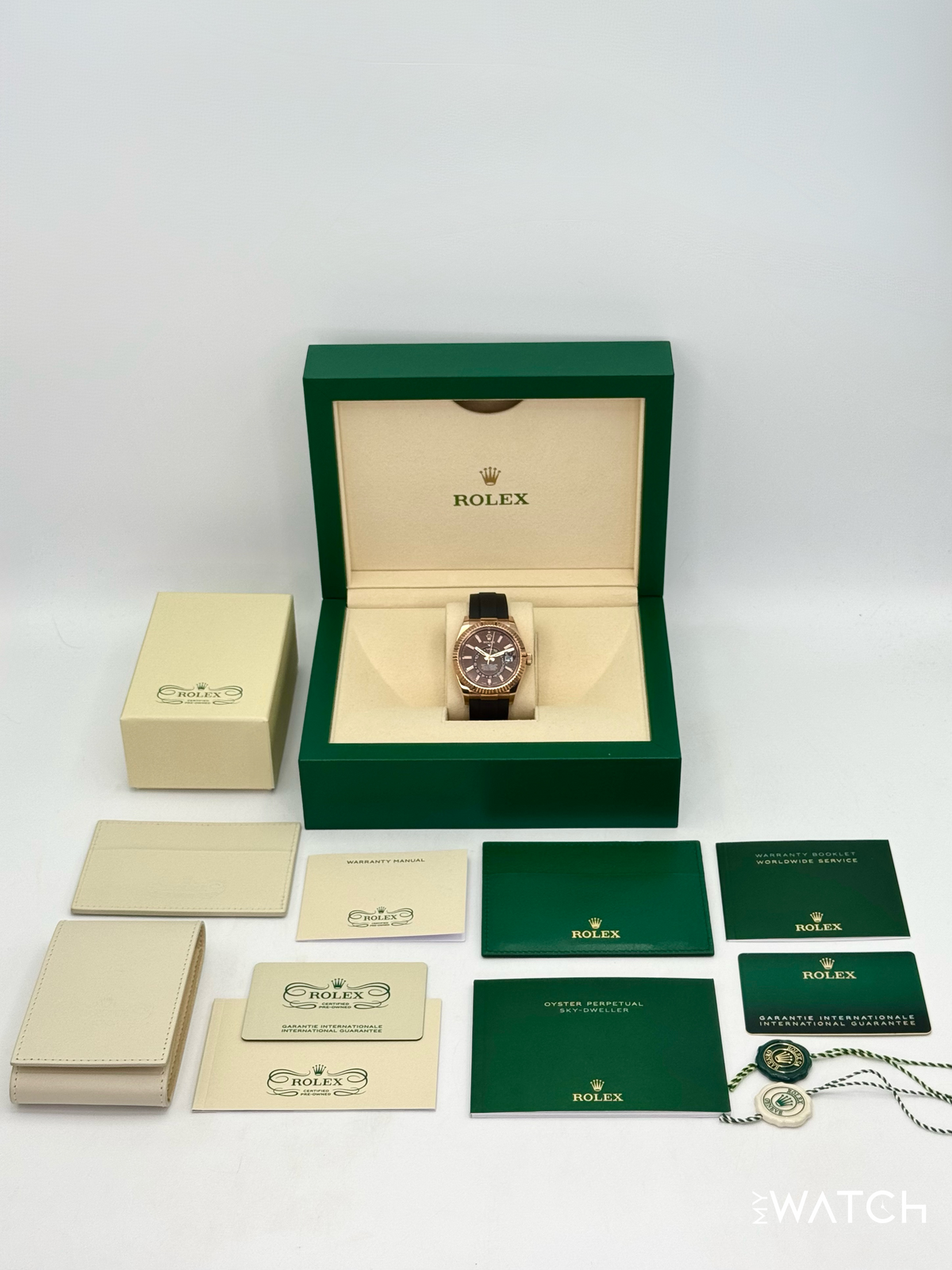 2025 CPO Rolex Sky-Dweller 42mm 326235 Rose Gold Oysterflex Chocolate Dial (CPO)