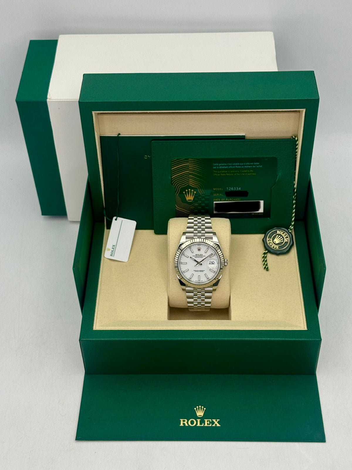 2025 Rolex Datejust 41mm 126334 Stainless Steel Jubilee White Dial