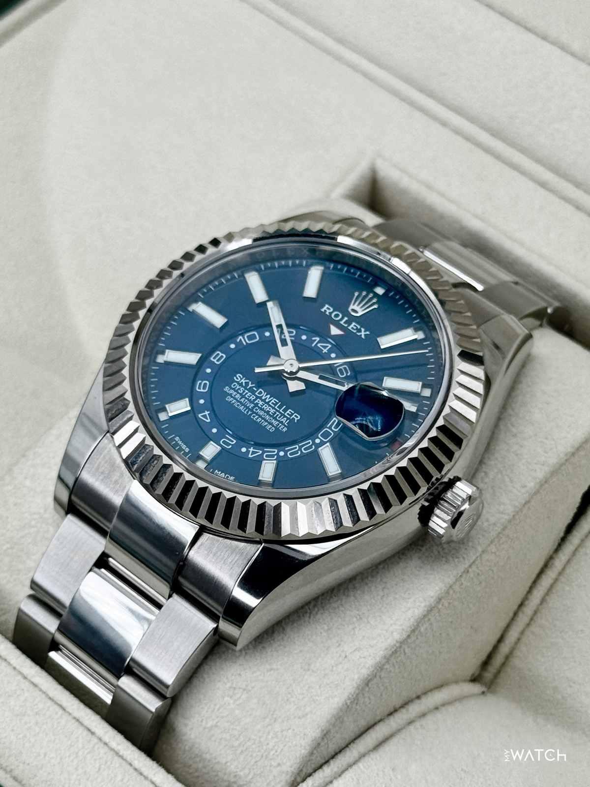 2017 Rolex Sky-Dweller 42mm 326934 Stainless Steel Oyster Blue Dial