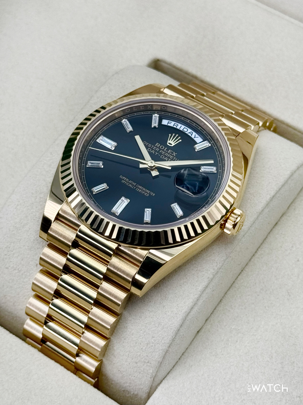 NEW 2026 Rolex Day-Date 40mm 228238 Yellow Gold Black Diamond Dial