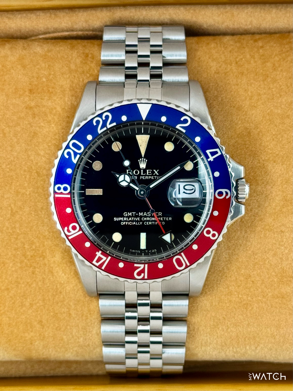 1966 Rolex GMT-Master "Pepsi" 40mm 1675 Stainless Steel Jubilee Black Dial (RSC Card)