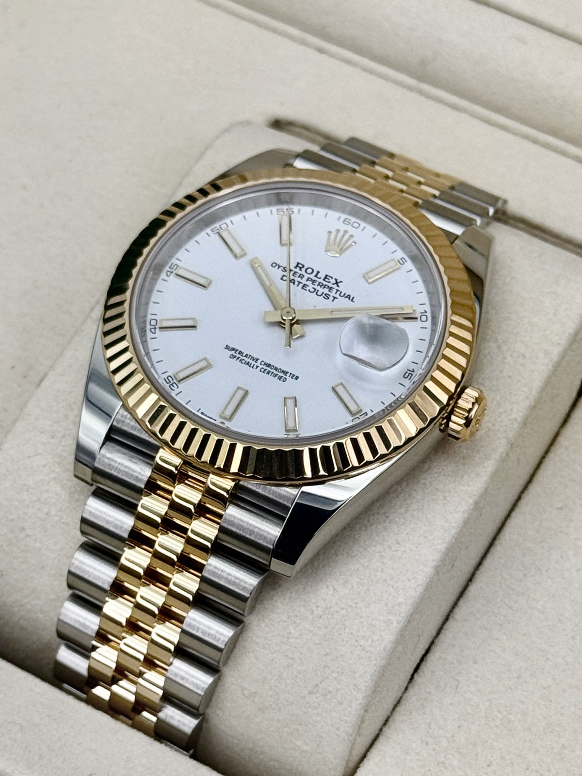 2025 Rolex Datejust 41mm 126333 Two-Tone Jubilee White Dial