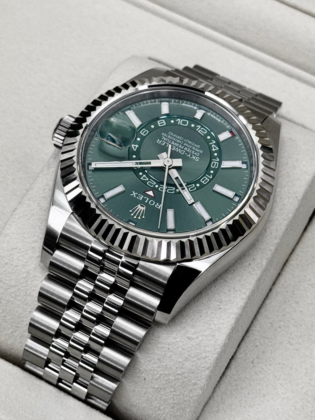 NEW 2026 Rolex Sky-Dweller 42mm 336934 Jubilee Green Dial (NEW STYLE CARD)