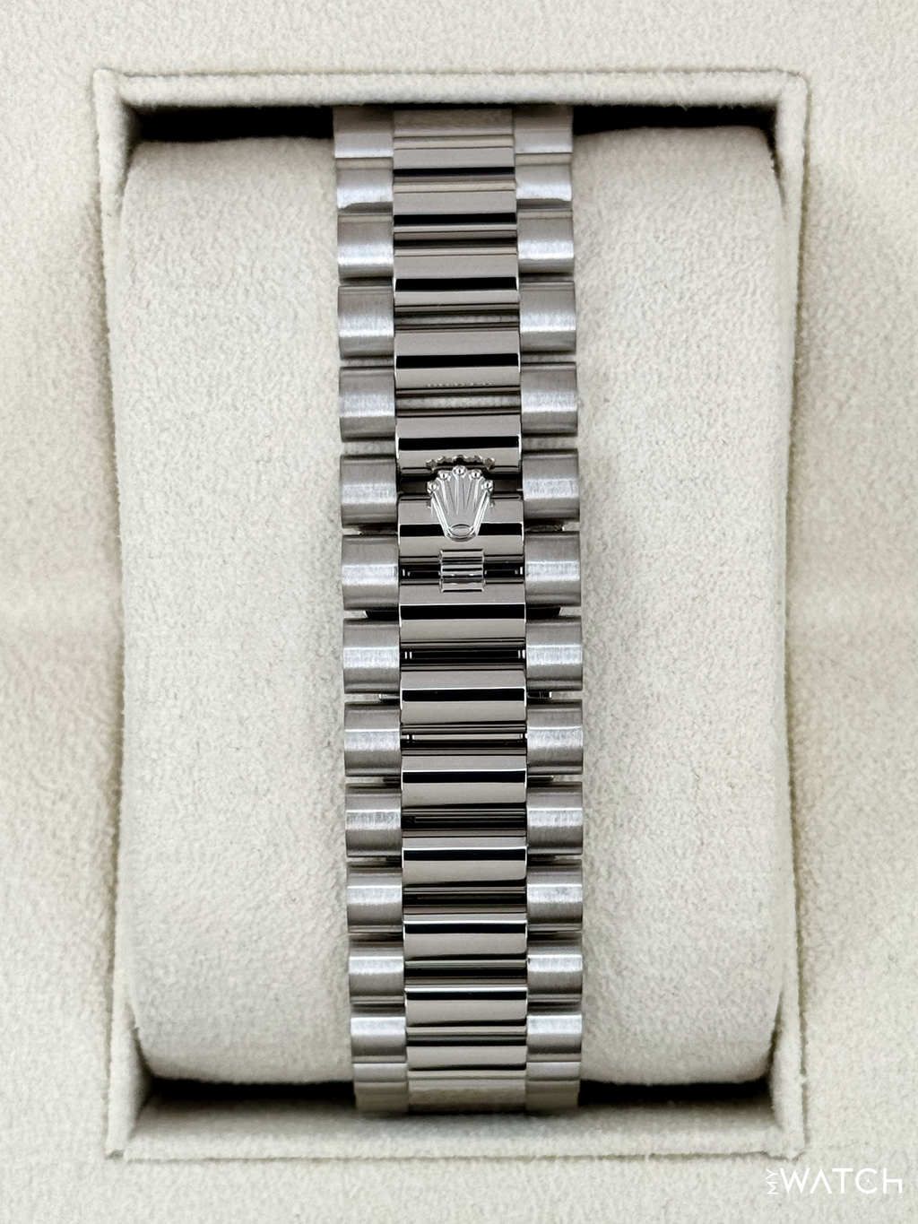 2024 Rolex Day-Date 40mm 228239 White Gold Mother of Pearl Diamond Dial