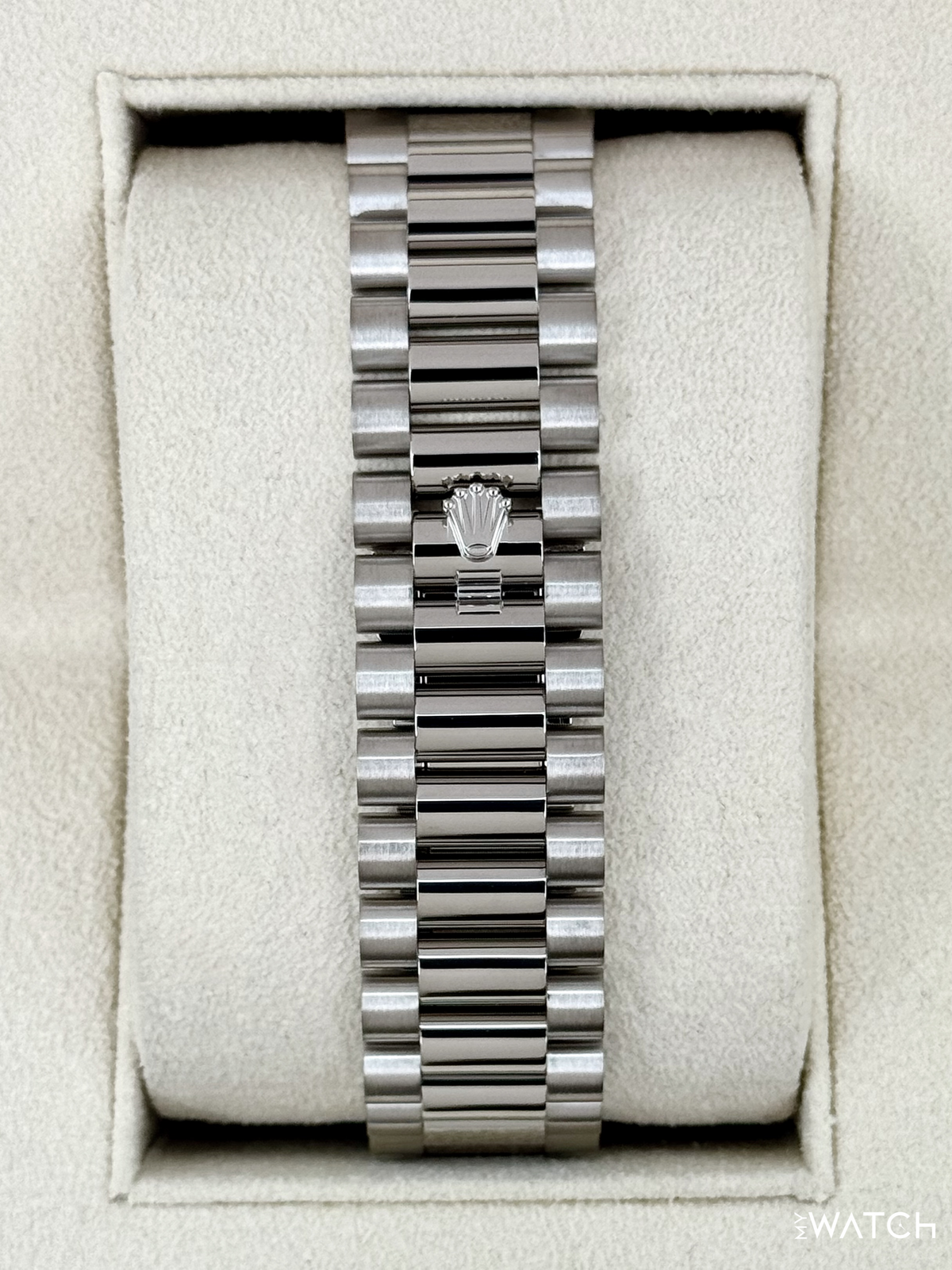 2024 Rolex Day-Date 40mm 228239 White Gold Mother of Pearl Diamond Dial