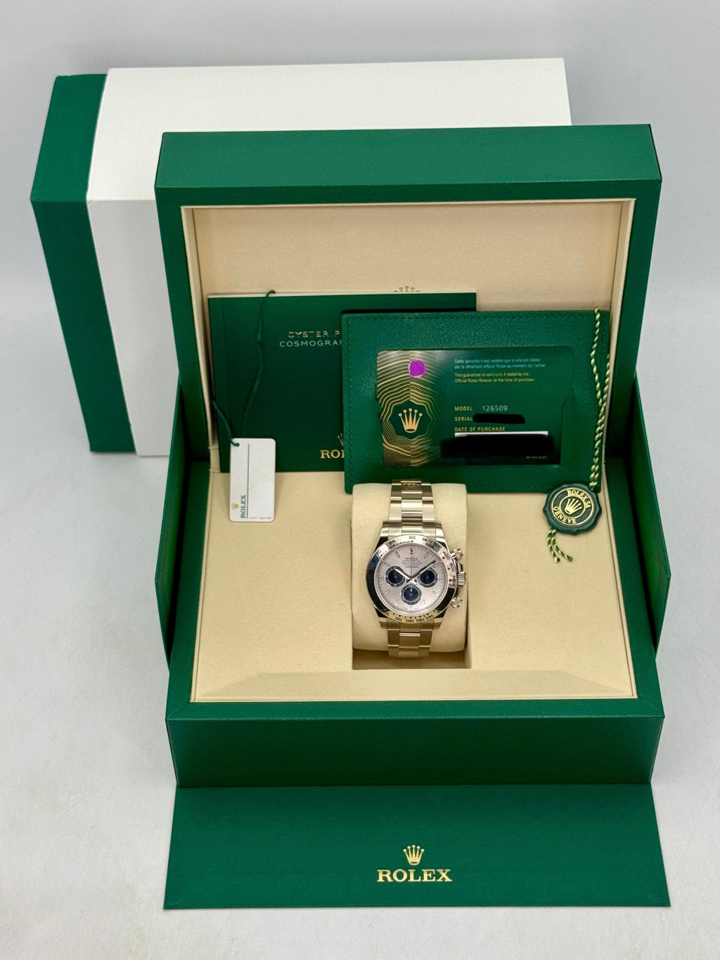 NEW 2026 Rolex Daytona 40mm 126509 White Gold Silver Ghost Dial