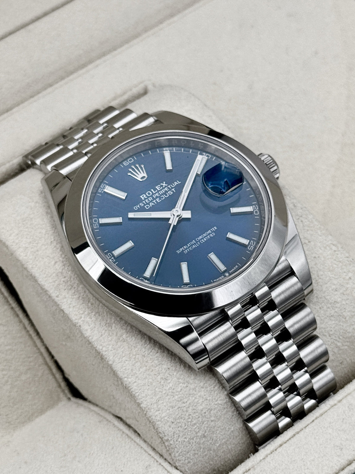 2019 Rolex Datejust 41mm 126300 Stainless Steel Jubilee Blue Dial