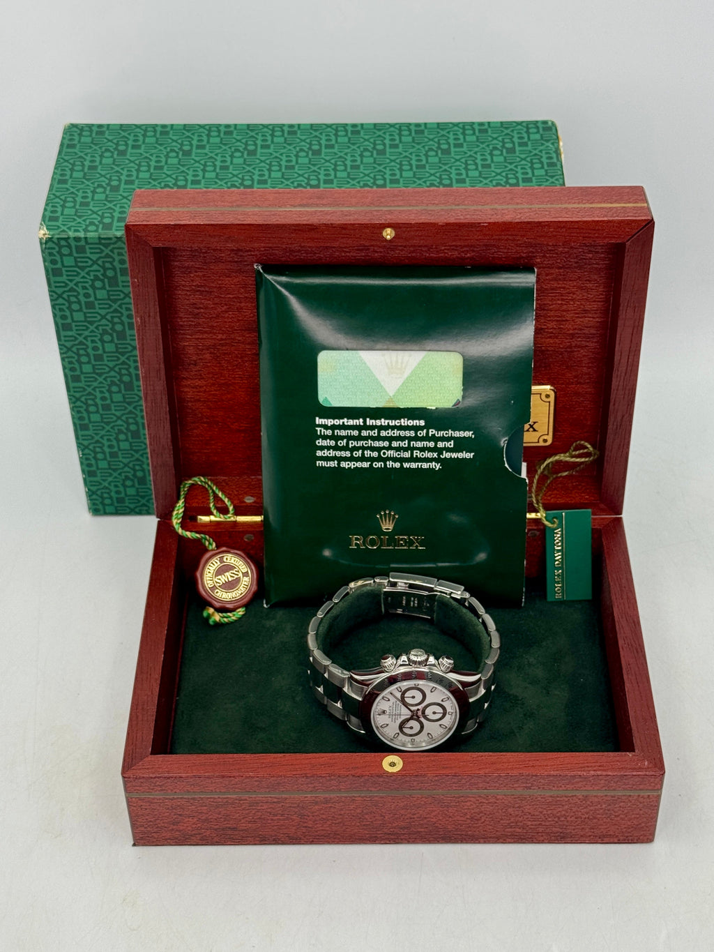 2003 Rolex Daytona 40mm 116520 Stainless Steel White Dial (Collectors Set)