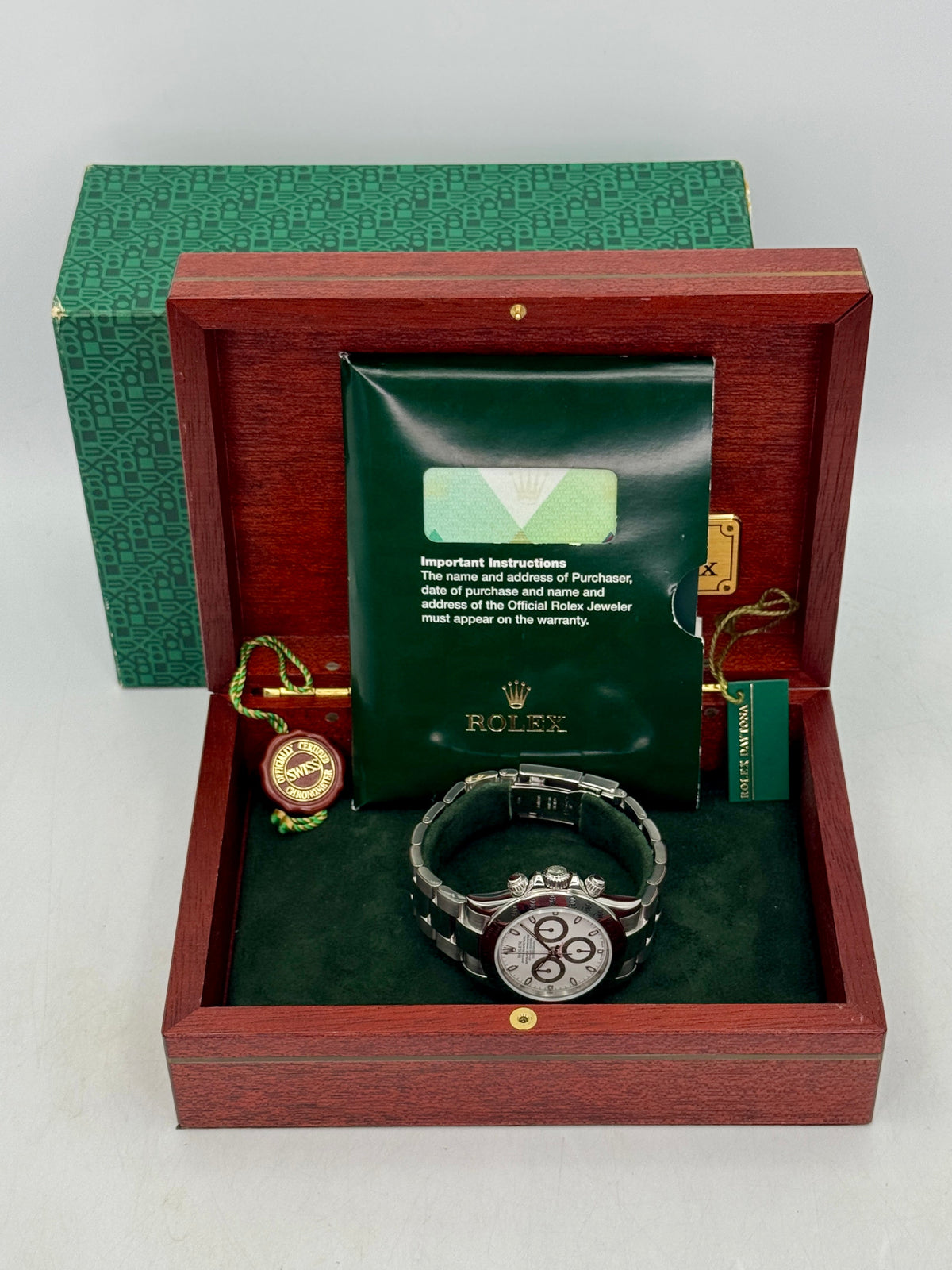 2003 Rolex Daytona 40mm 116520 Stainless Steel White Dial (Collectors Set)
