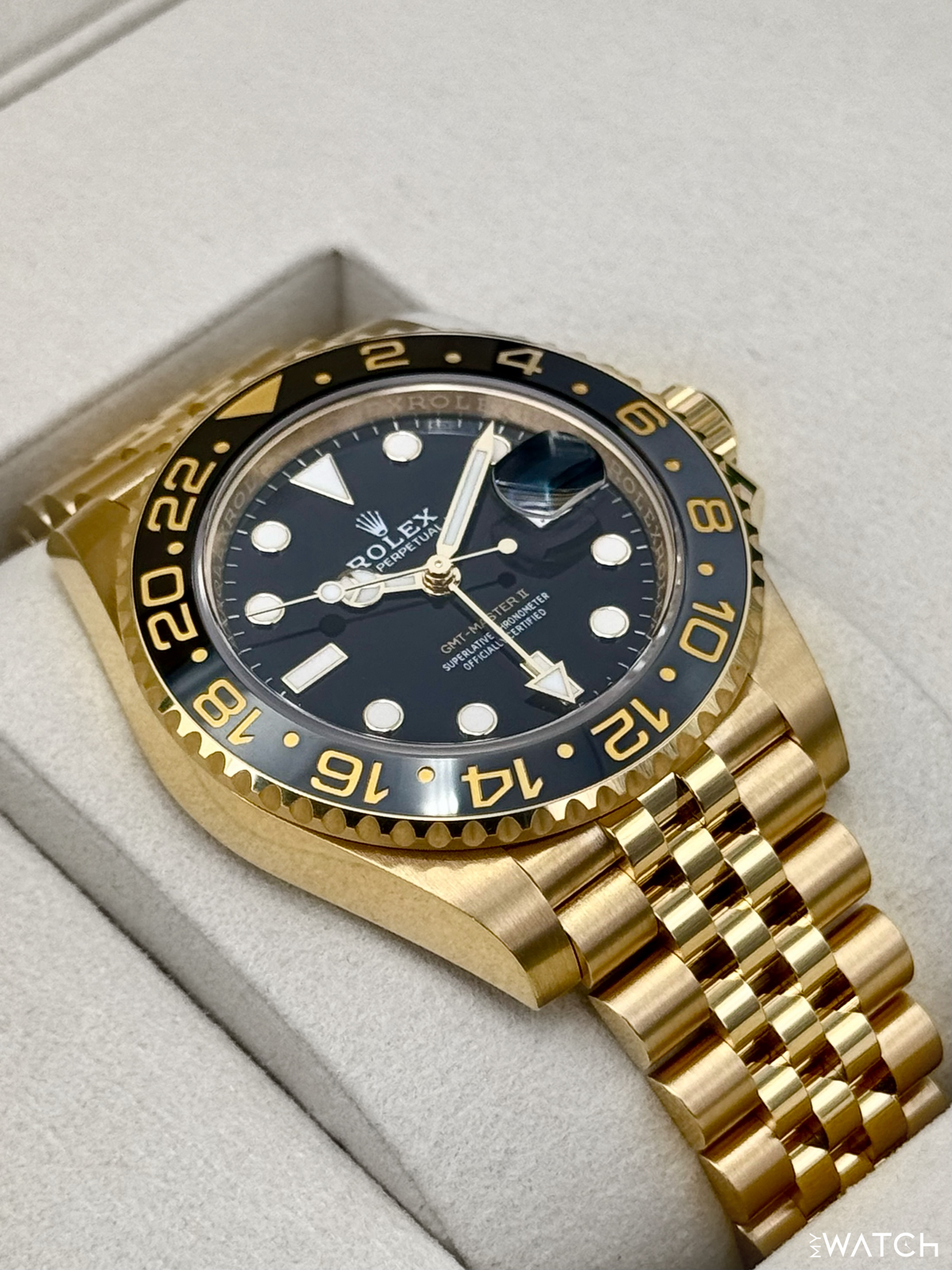 NEW 2026 Rolex GMT-Master II 40mm 126718GRNR Yellow Gold Jubilee Black Dial