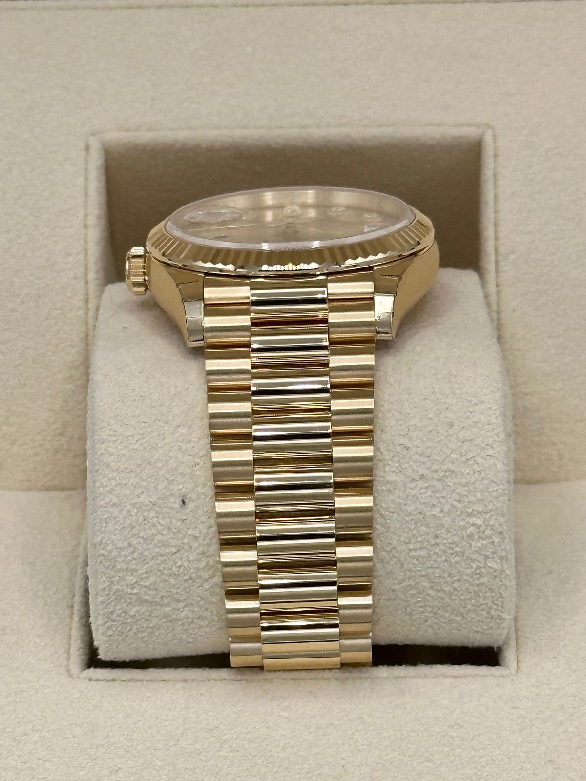 2023 Rolex Day-Date 36mm 128238 Champagne Diamond Dial