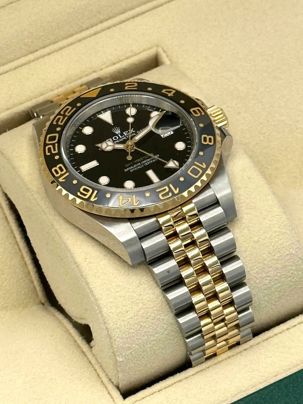 2023 Rolex GMT-Master II 40mm 126713GRNR Two-Tone Jubilee Black Dial