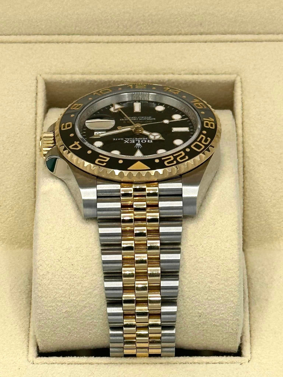 2023 Rolex GMT-Master II 40mm 126713GRNR Two-Tone Jubilee Black Dial