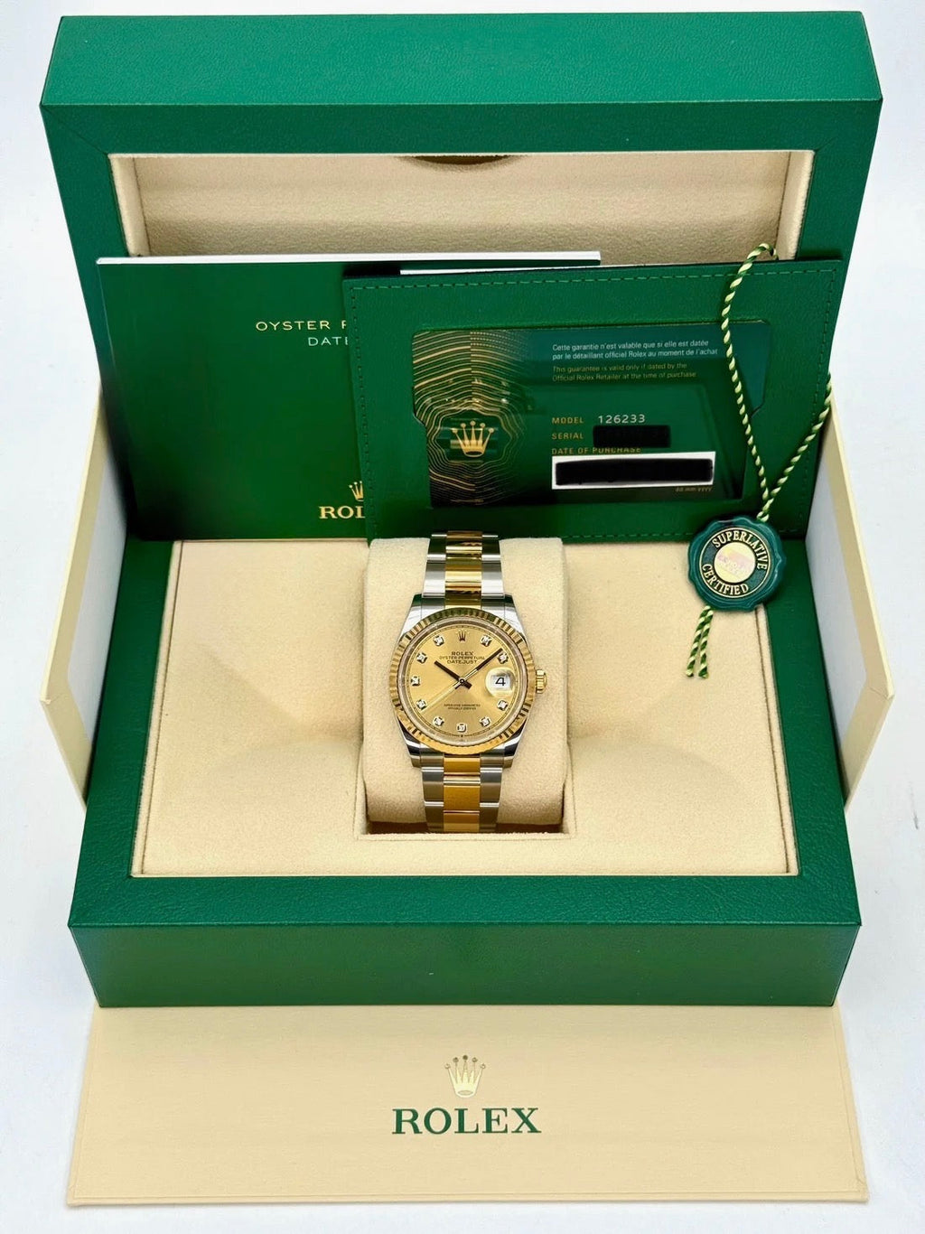 NEW 2025 Rolex Datejust 36mm 126233 Two-Tone Champagne Diamond Dial