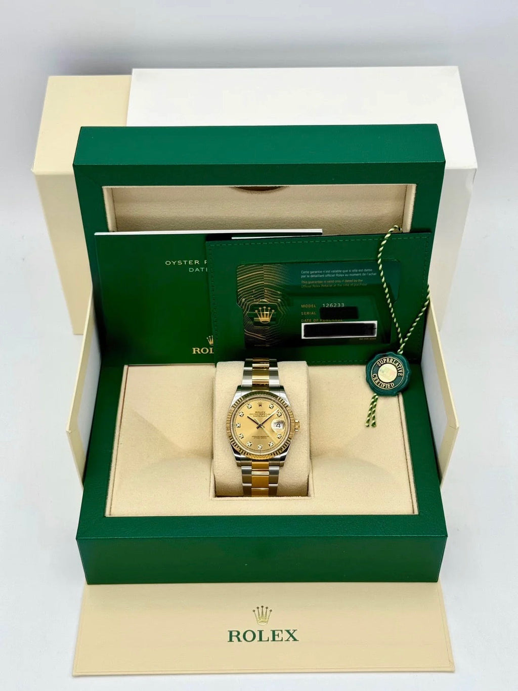 NEW 2025 Rolex Datejust 36mm 126233 Two-Tone Champagne Diamond Dial