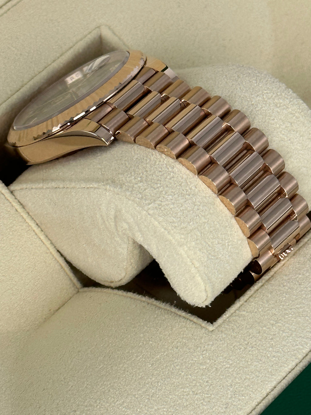2022 Rolex Day-Date 40mm 228235 Presidential Rose Gold Olive Dial