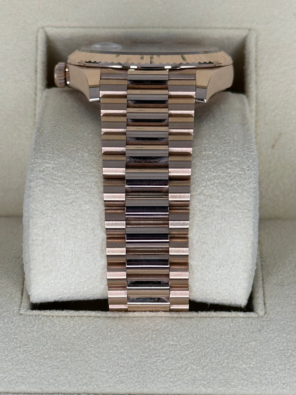 2022 Rolex Day-Date 40mm 228235 Presidential Rose Gold Olive Dial