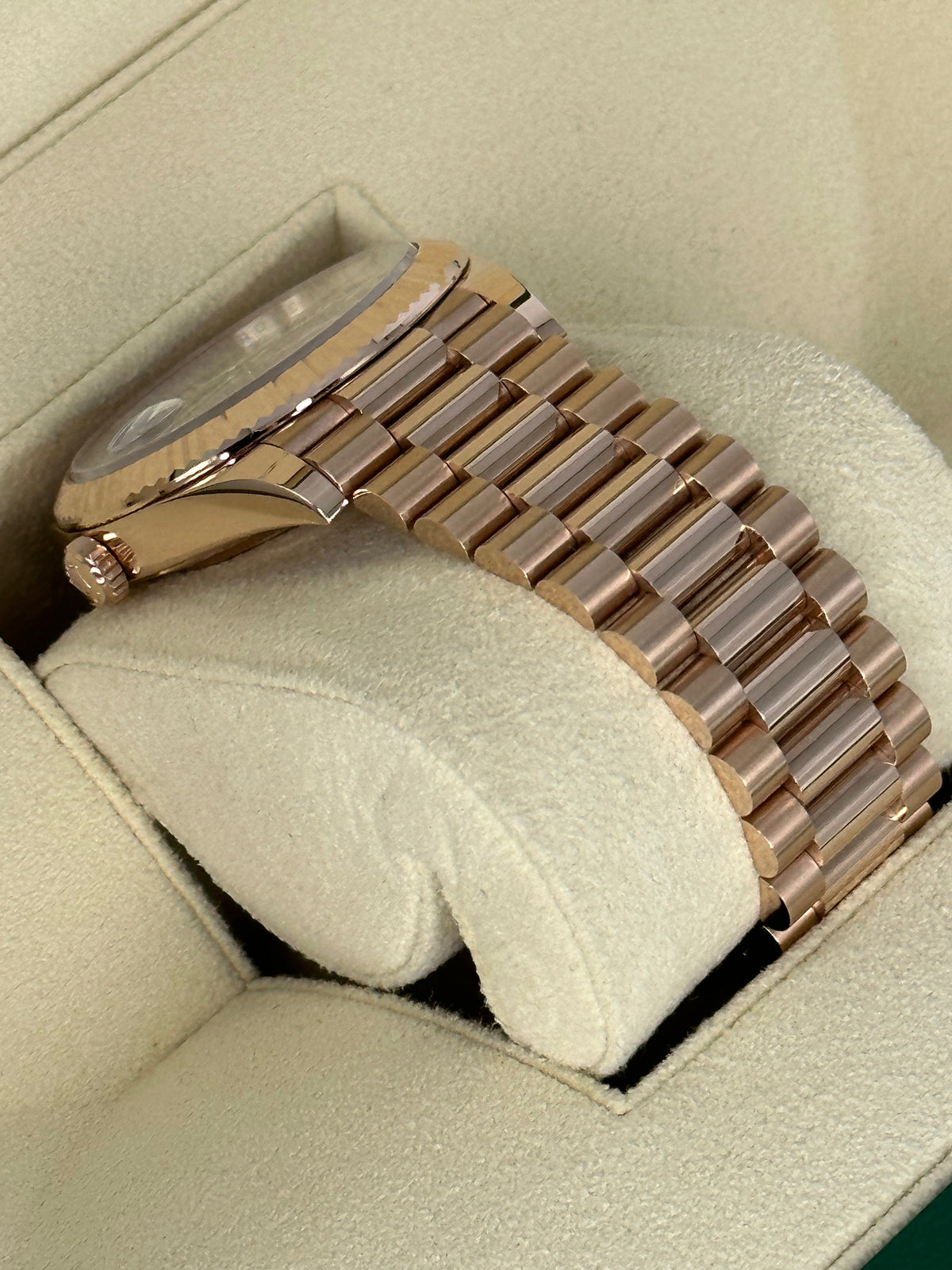 2022 Rolex Day-Date 40mm 228235 Presidential Rose Gold Olive Dial