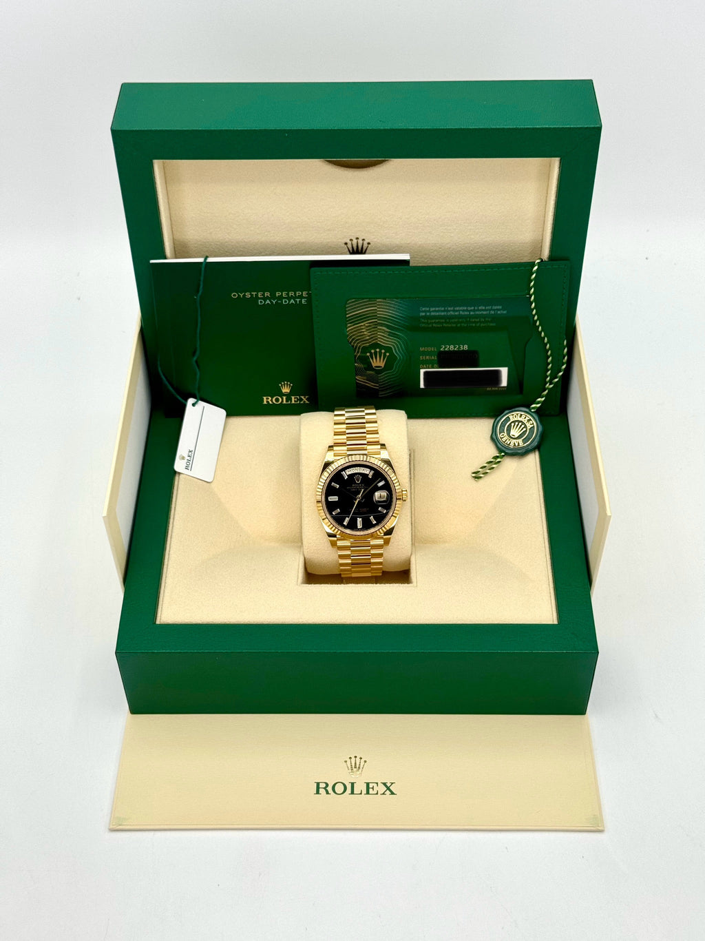 NEW 2025 Rolex Day-Date 40mm 228238 Black Onyx Diamond Dial