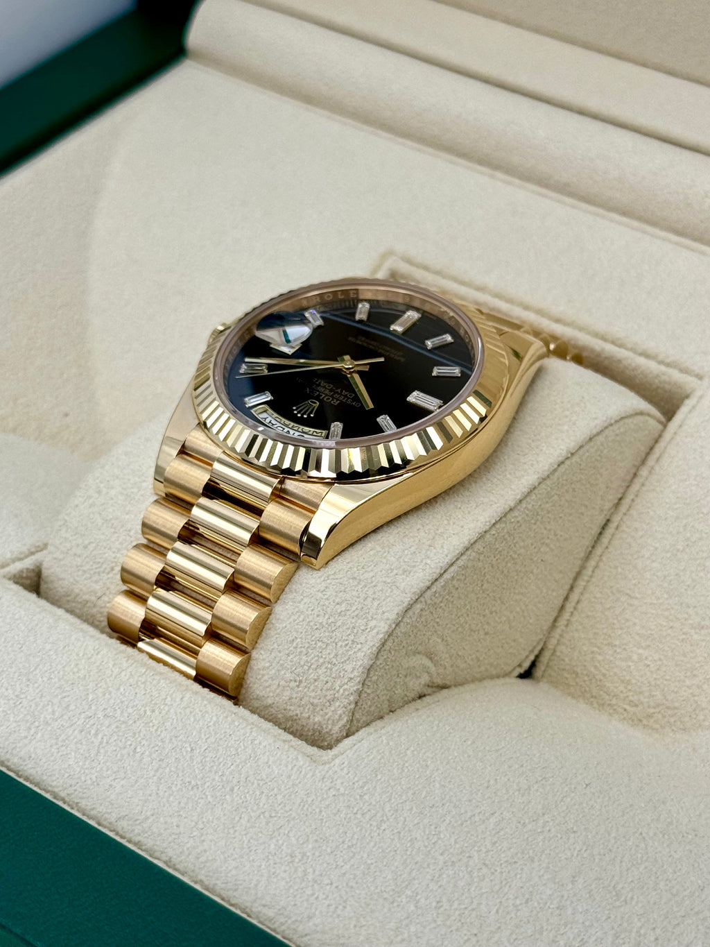 NEW 2025 Rolex Day-Date 40mm 228238 Black Onyx Diamond Dial