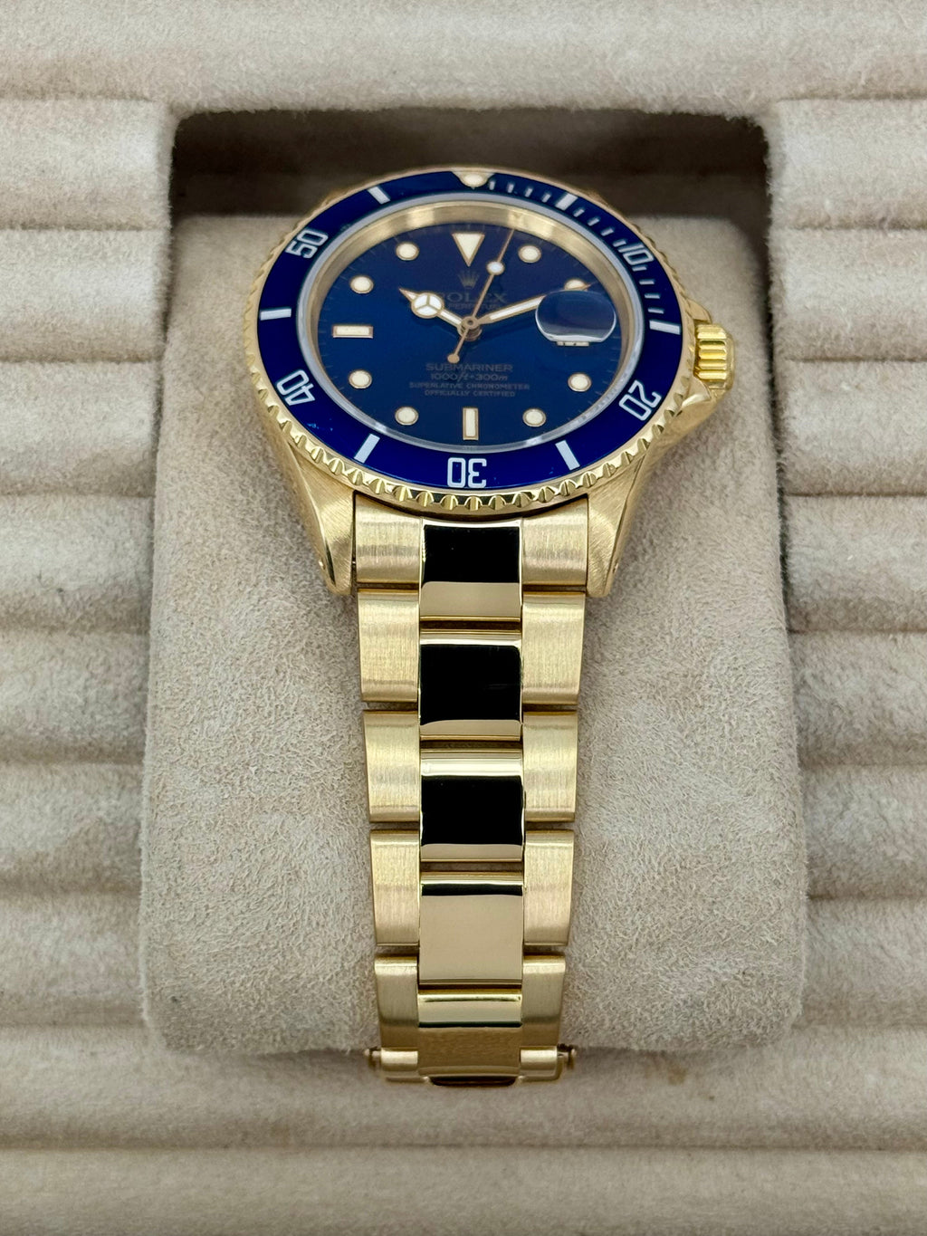 1987 Rolex Submariner "Bluesy" 40mm 16808 Yellow Gold Blue Dial
