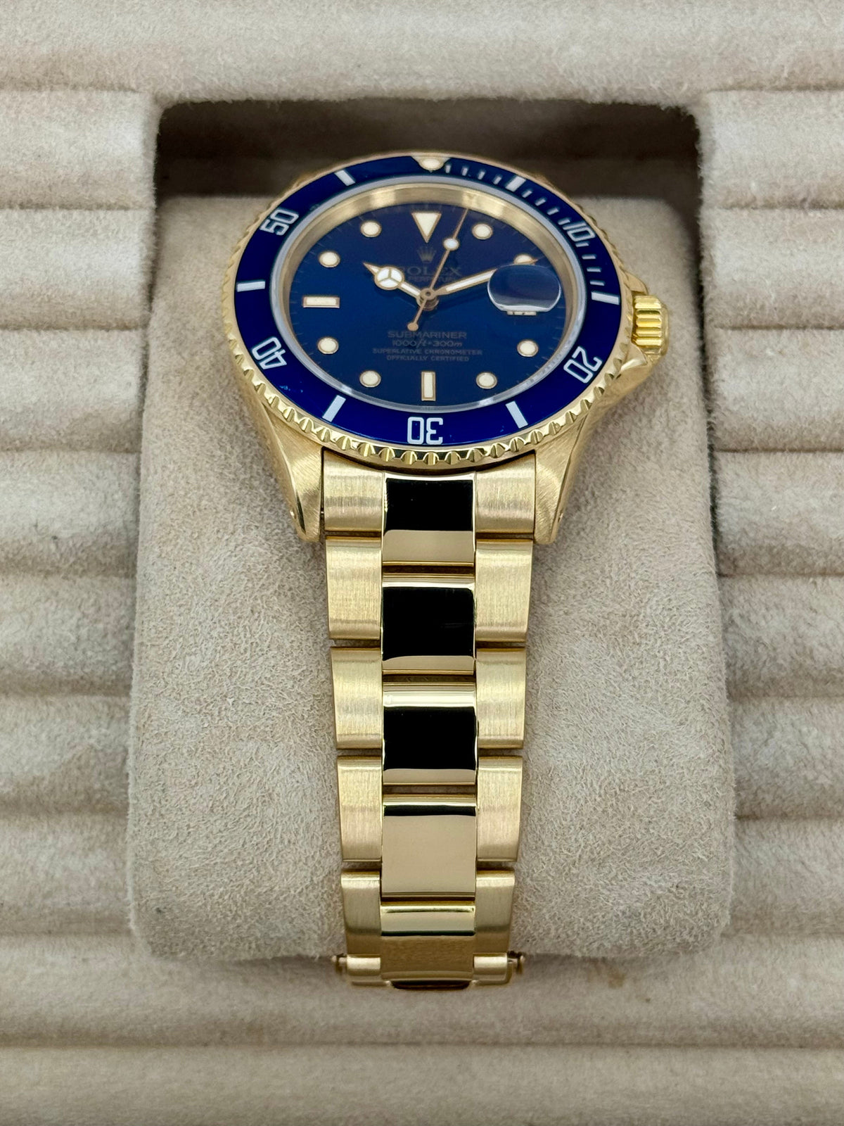 1987 Rolex Submariner "Bluesy" 40mm 16808 Yellow Gold Blue Dial
