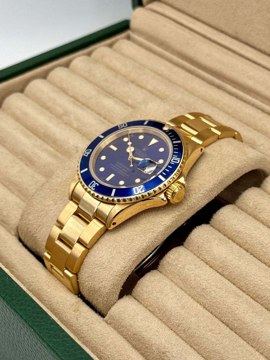 1987 Rolex Submariner "Bluesy" 40mm 16808 Yellow Gold Blue Dial