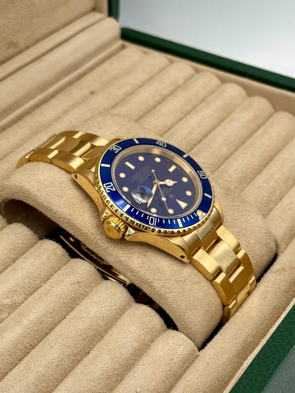 1987 Rolex Submariner "Bluesy" 40mm 16808 Yellow Gold Blue Dial