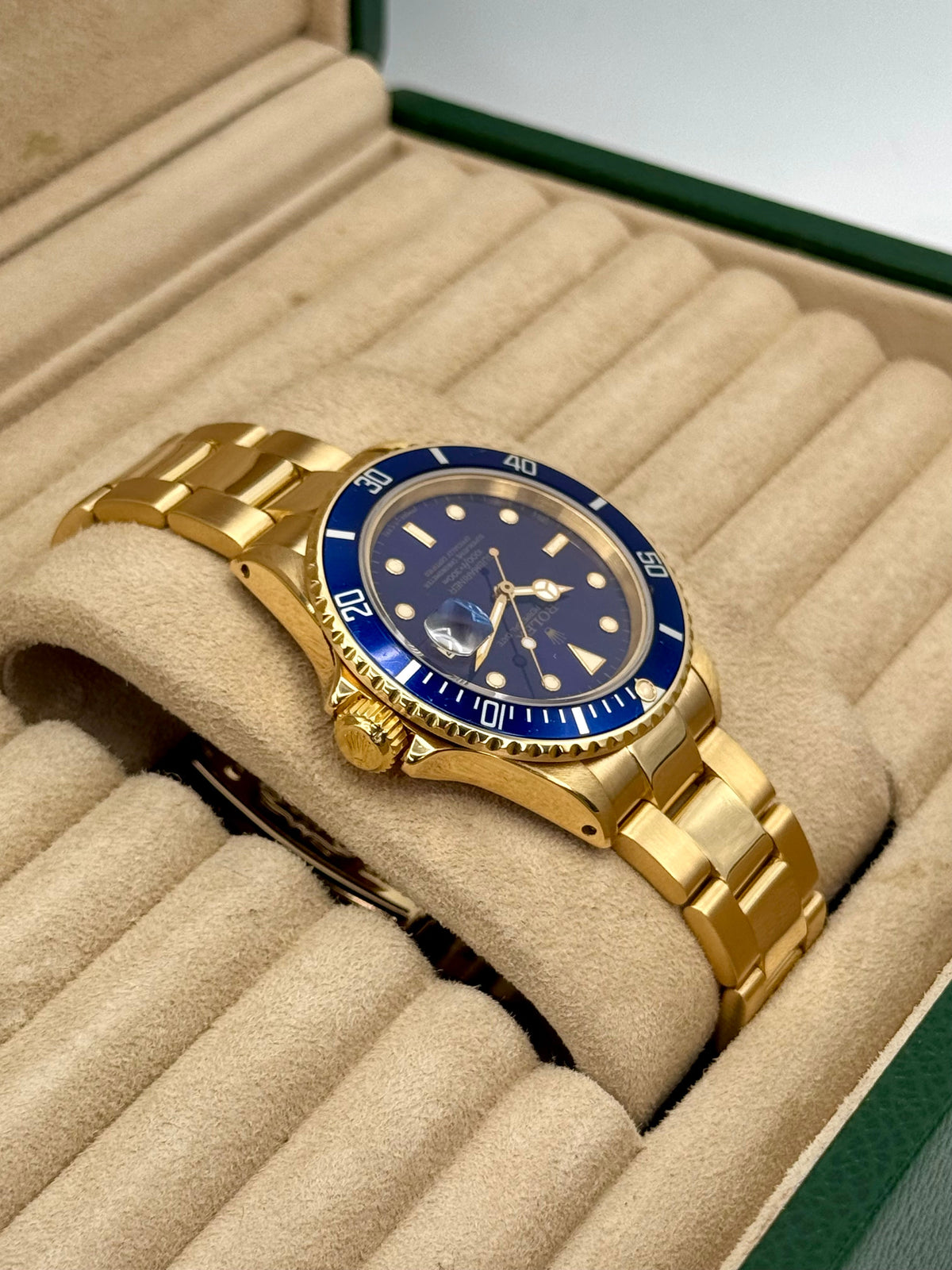1987 Rolex Submariner "Bluesy" 40mm 16808 Yellow Gold Blue Dial