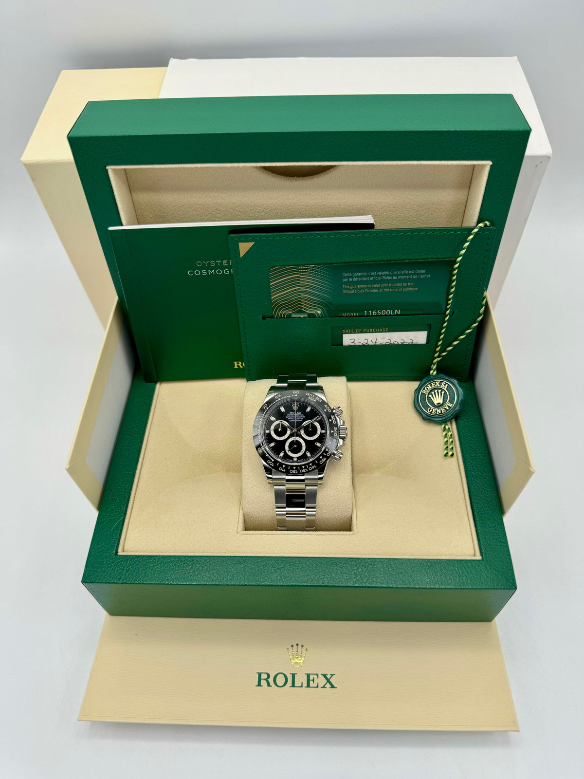 NEW 2022 Rolex Daytona 40mm 116500LN Stainless Steel Black Dial