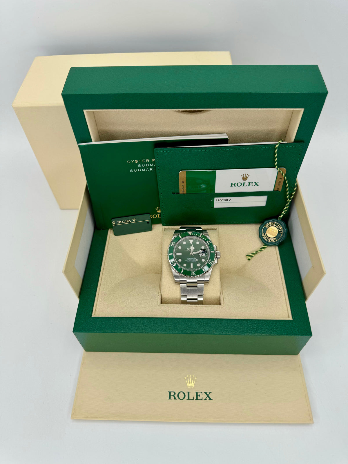 2015 Rolex Submariner "Hulk" 40mm 116610LV Green Dial