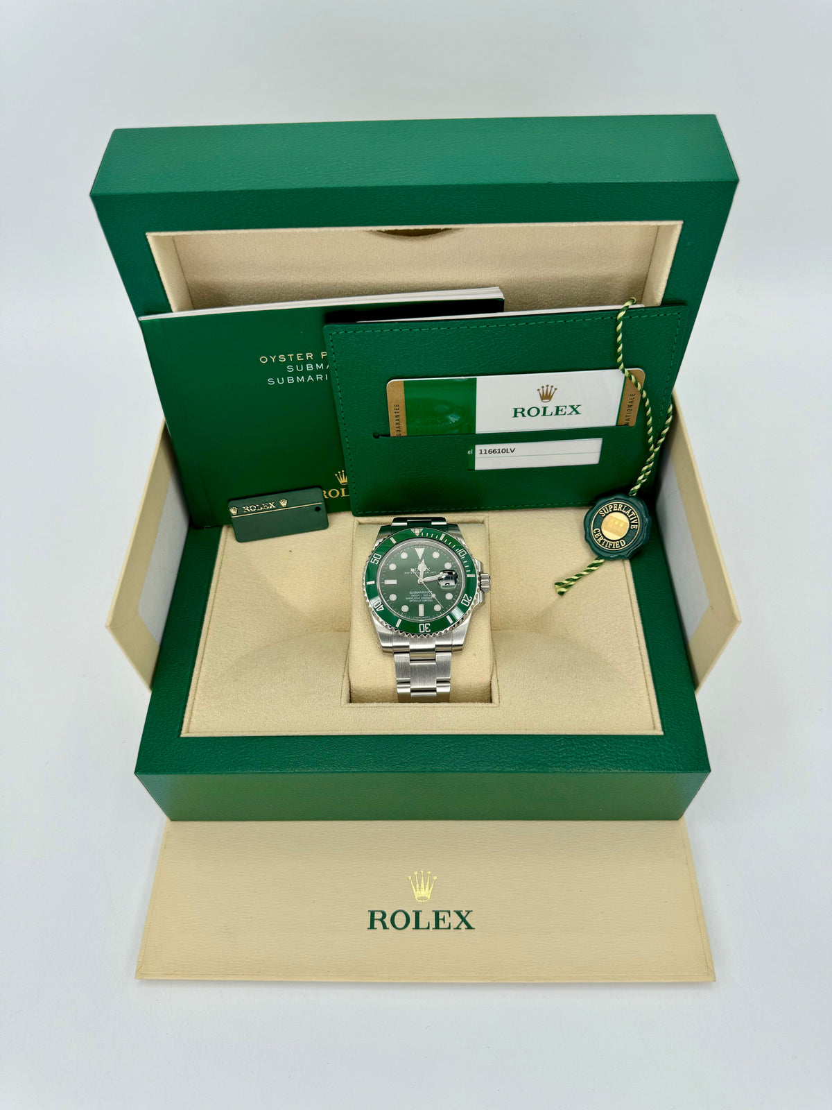 2015 Rolex Submariner "Hulk" 40mm 116610LV Green Dial