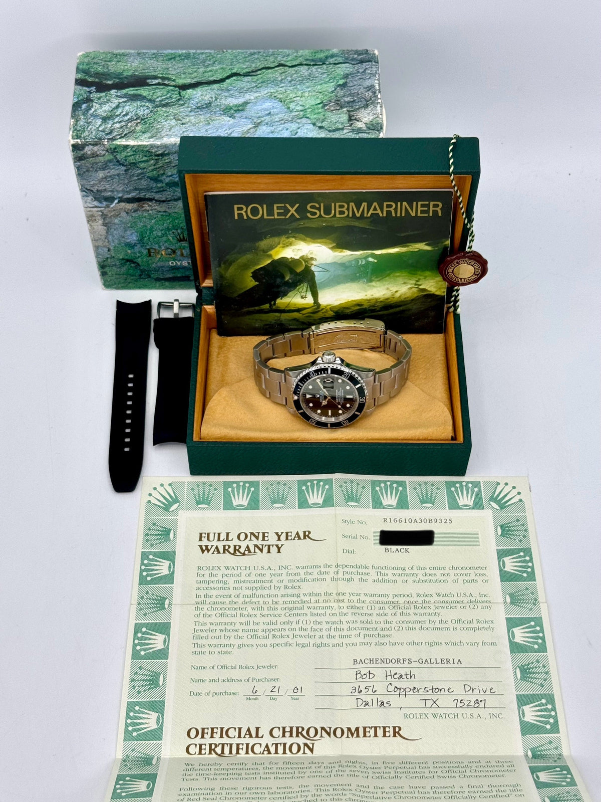 2001 Rolex Submariner Date 40mm 16610 Stainless Steel Black Dial