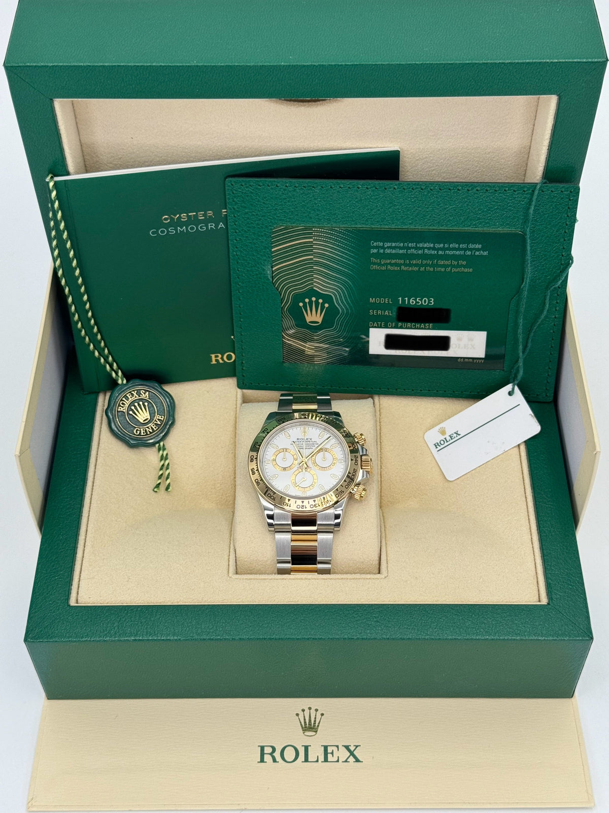 2023 Rolex Daytona 40mm 116503 Tow-Tone White Dial