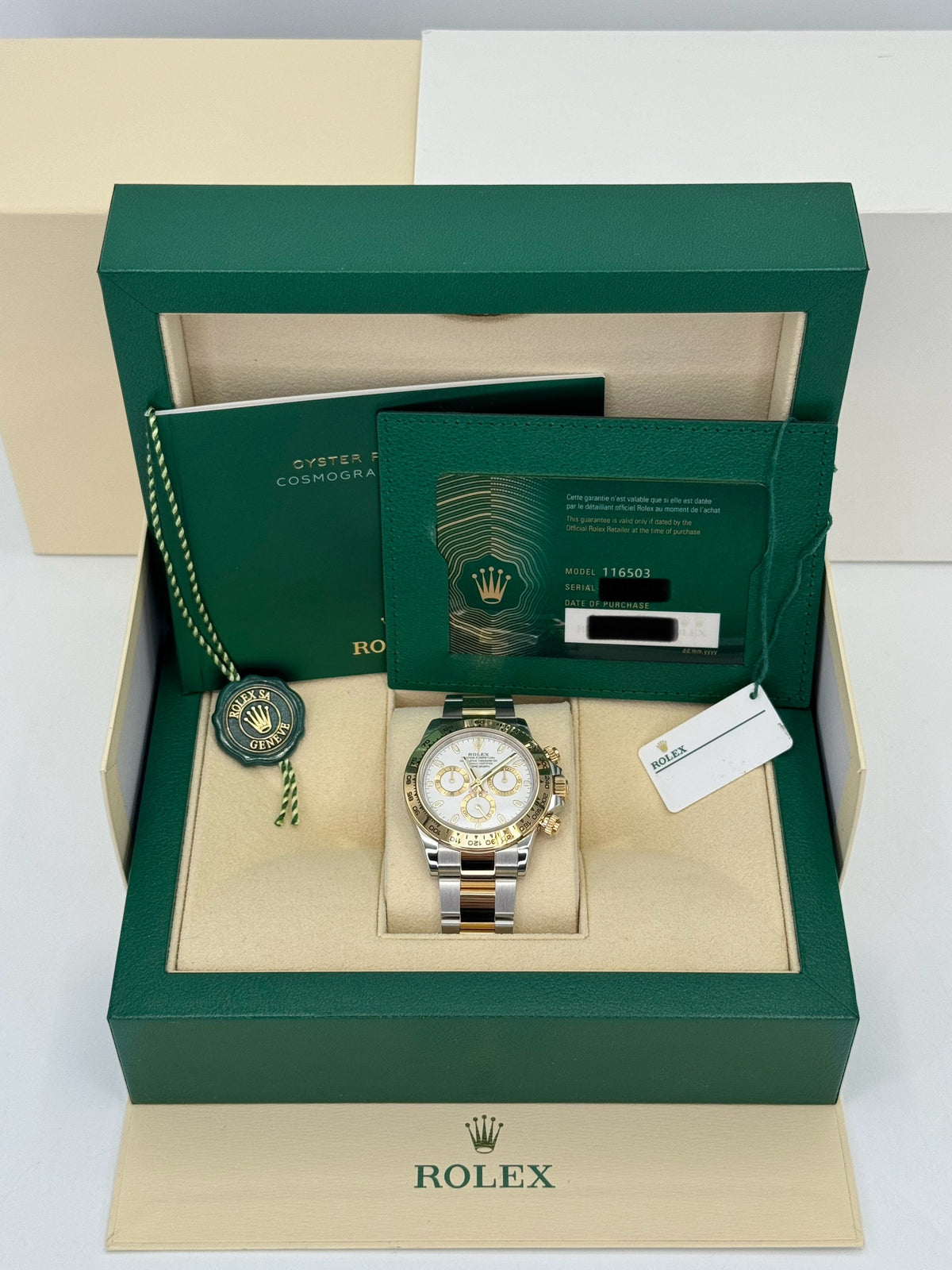 2023 Rolex Daytona 40mm 116503 Tow-Tone White Dial