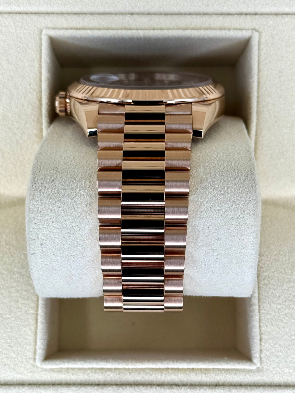 NEW 2025 Rolex Day-Date 40mm 228235 Rose Gold Chocolate Baguette Dial