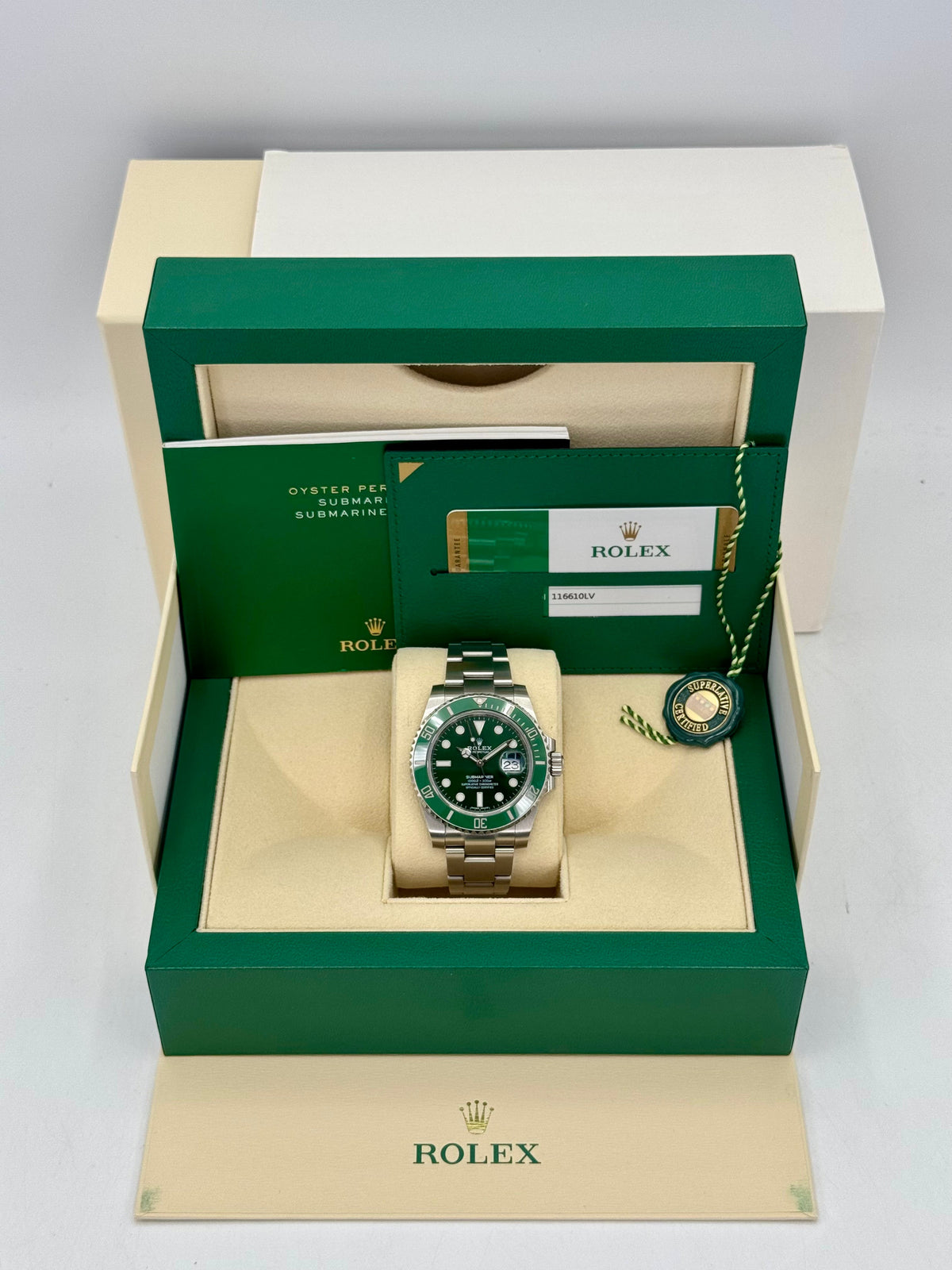 2019 Rolex Submariner “Hulk” 40mm 116610LV Green Dial